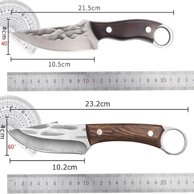 Kitchen Knives Meat Cleaver Slicing Fish Fruit Vegetables Butcher Boning Knife Wooden Handle Stainless Steel Chef Barbecue Knife