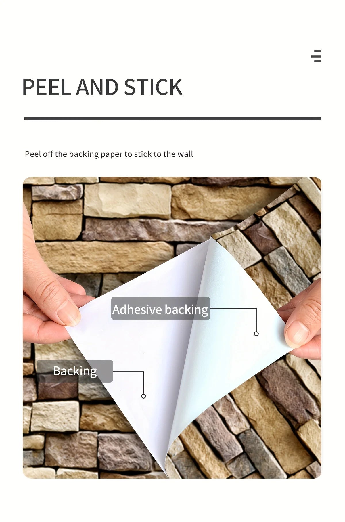 Vinyl Stone Pattern Decor Contact Paper for Home Decor Self Adhesive Waterproof Removable Wallpaper for Living Room Wall Decor