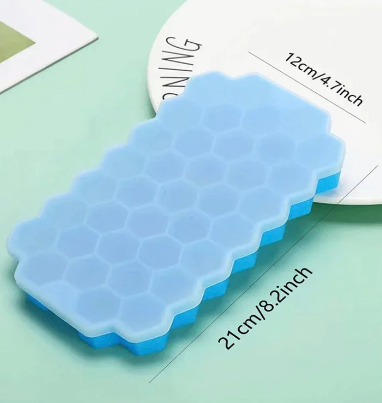 37 Cavity Silicone Ice Cube Mold with Lids Large-capacity Ice Trays Food Grade Ice Maker BPA Free Reusable Kitchen Gadgets