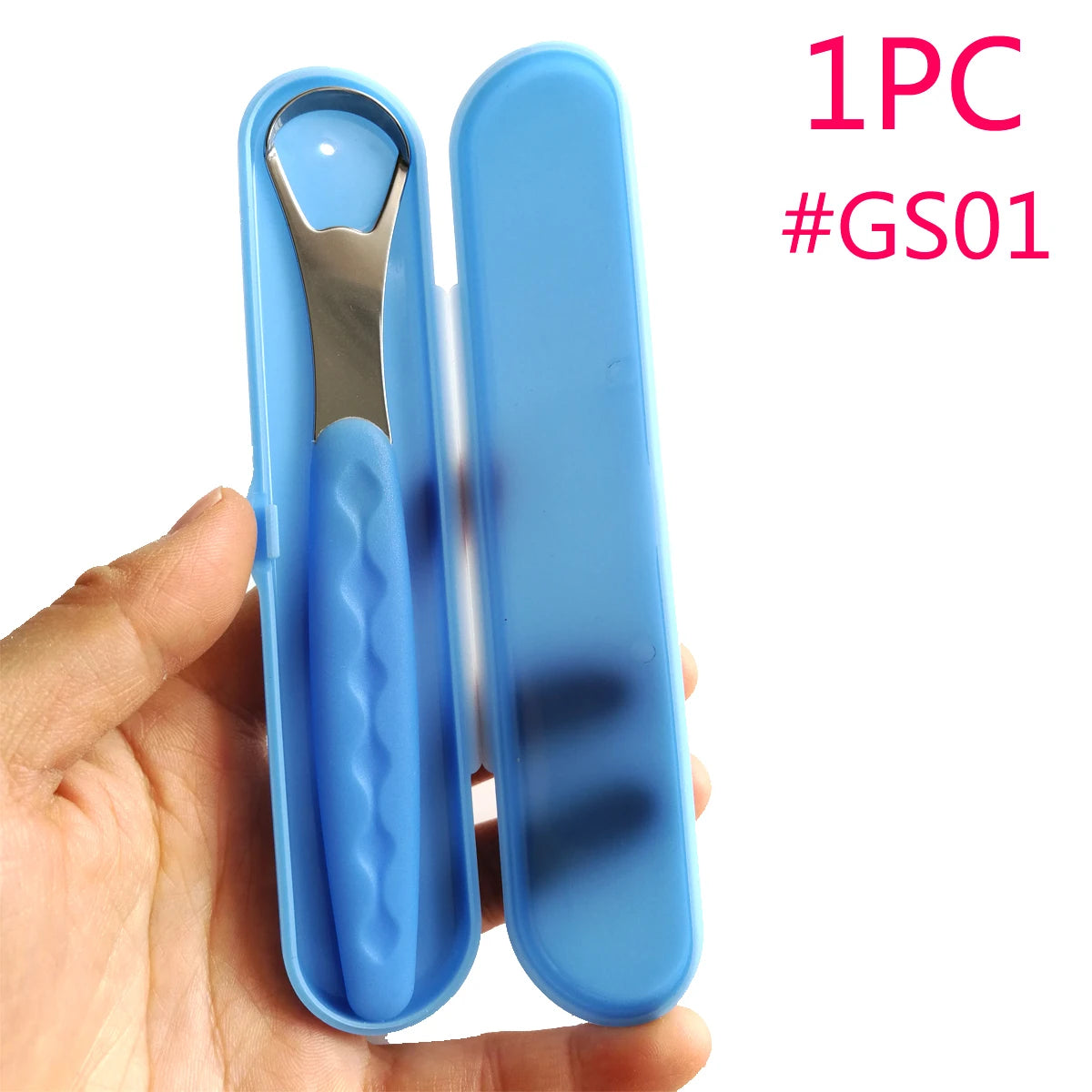 1Pcs Tongue Cleaner Portable Case Stainless Steel Tongue Scraper To Remove Bad Breath Mouth Cleaner Board Reuse Oral Care