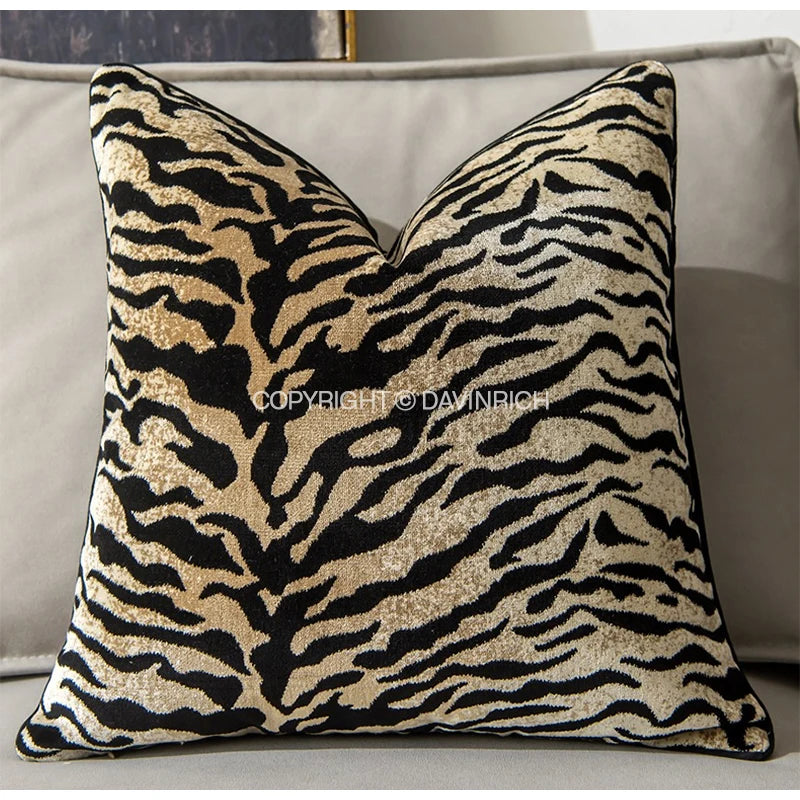 DAVINRICH Leopard Cheetah Dots Pattern Throw Pillow Covers Animal Skin Stripes Accent Cushion Case Modern Mediaeval Home Decor