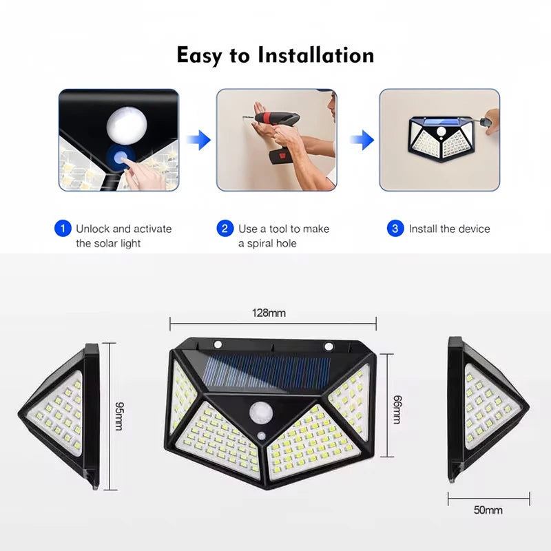 Solar Lights Outdoor Waterproof External LED Solar Lamp Motion Sensor Garden Lights Solar Power Sunlight Yard Wall Street Light