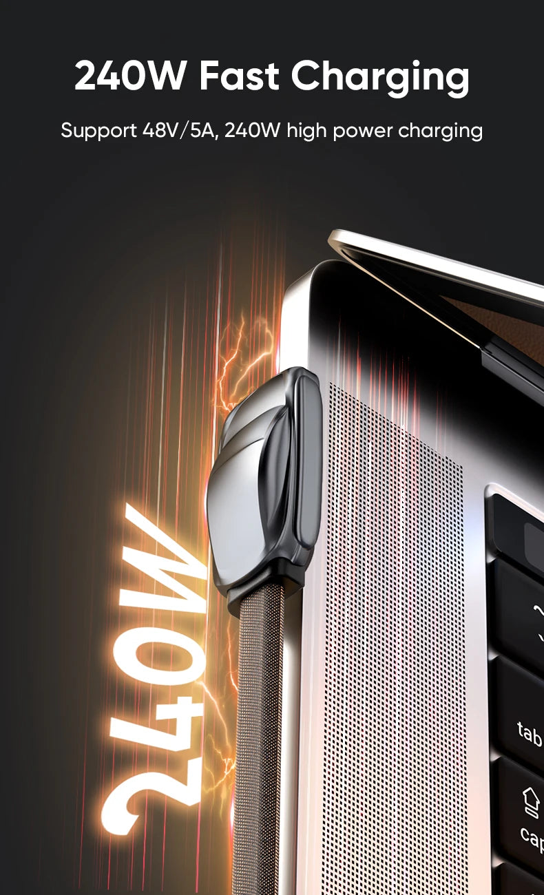 AUFU 240W USB C To Type C Cable for iPhone15 Macbook PC Samsung Xiaomi POCO Games Angle PD 5A Fast Charging Cable Data USB Cable
