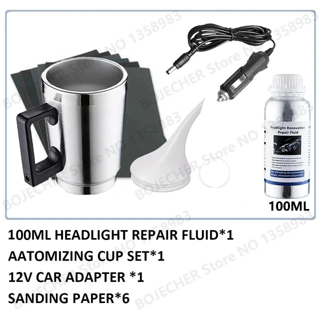 Car Headlight Polishing Restoration Kit Liquid Polymer Headlamp Polish Repair Tools Headlights Refurbishment Set Car Accessories