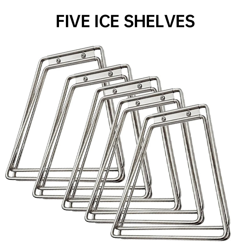 1/5PCS Stainless Steel Bracket Lightweight Foldable Cooler Bracket Camping Non-slip Picnic Barbecue Cooking Ice Bucket Rack