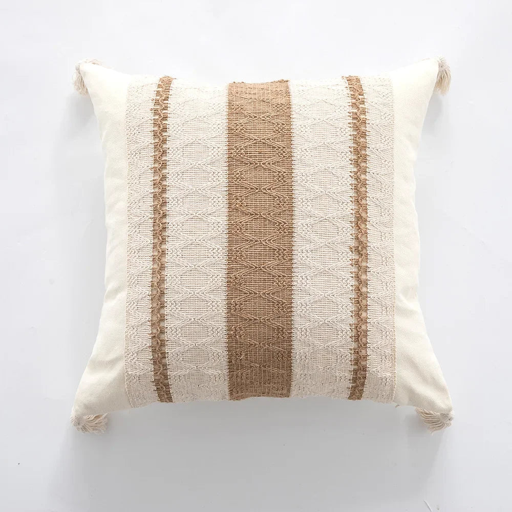 30x50/45x45cm Bohemian Linen Embroidered Fringed Throw Pillow Cover Waist Light Luxury Cushion Cover Pillowcase Home Decor
