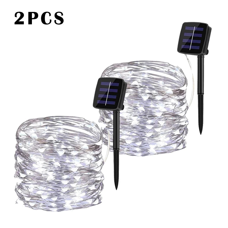 7m/12m/22m/32m/52m/102m LED Solar String Light Outdoor Garden Fairy Lights 1000 Leds Waterproof Lamp for Christmas Party Decor