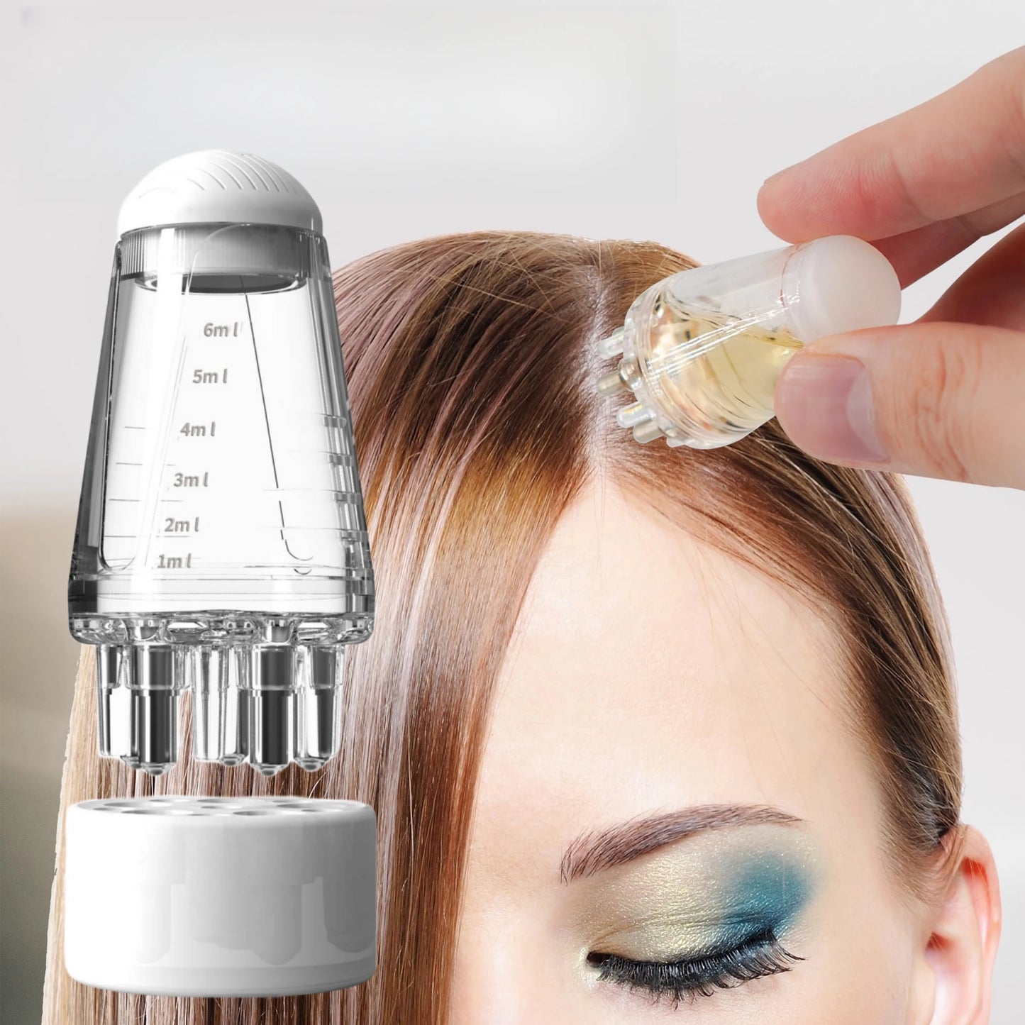 6ml Hair Oil Applicator Scalp Comb Ball Root Comb Applicator Bottle Scalp Massager Hair Growth Suitable for Various Liquids