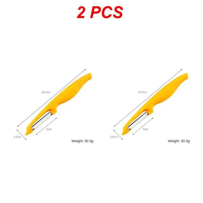 2/4/6PCS Melon Planer Knife Health Multi-function Stainless Steel Kitchen Gadget Vegetable Peeler One-word Modern Yellow