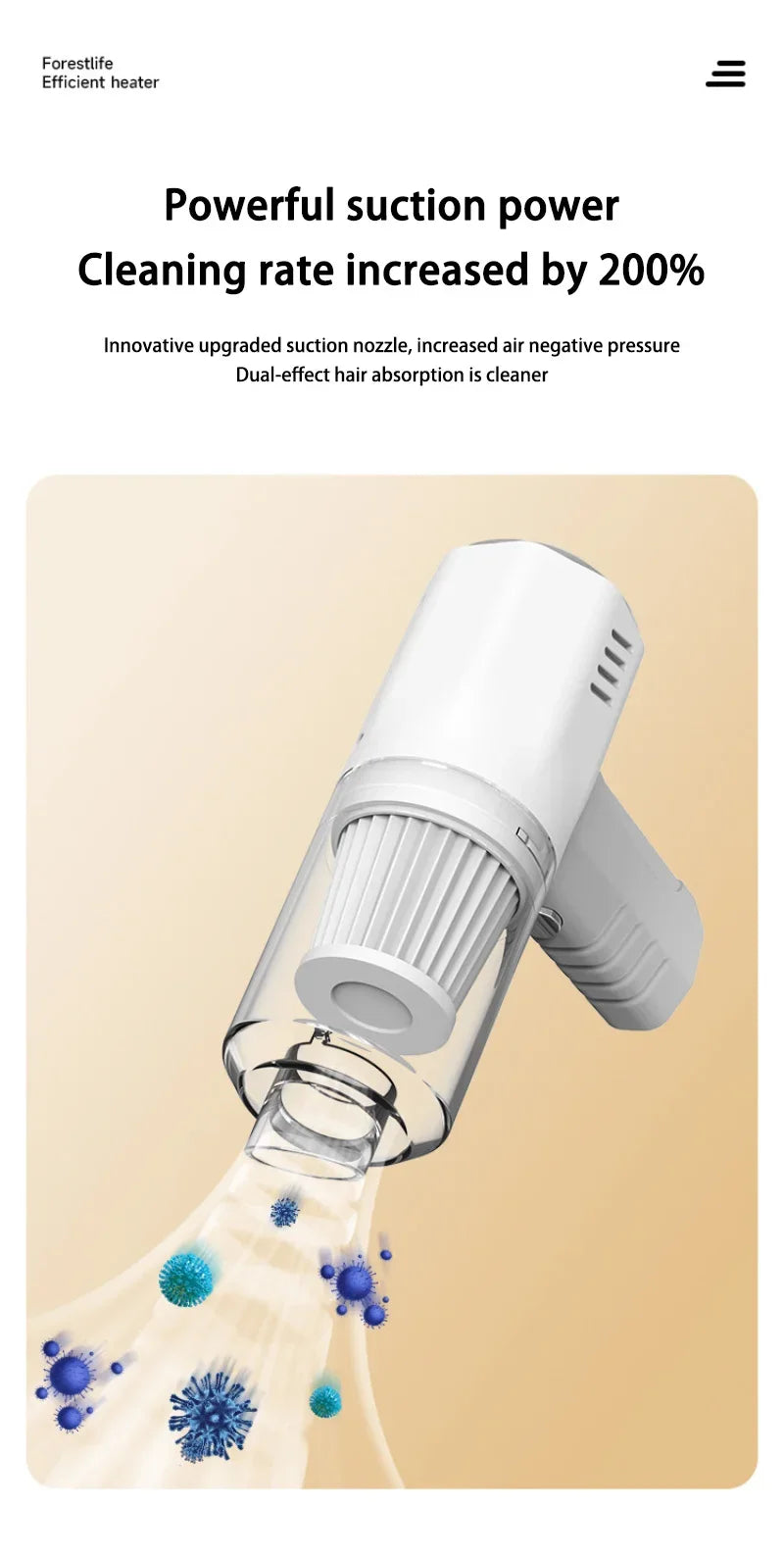 Xiaomi Youpin Portable Car Vacuum Cleaner Multifunction USB Charging Handheld Wireless Vacuum Cleaner Powerful Suction For Home