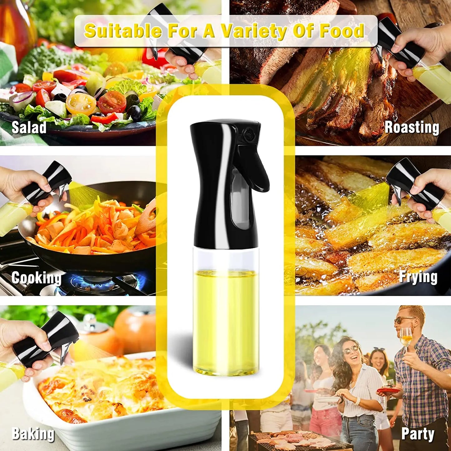 200/300ml Oil Spray Sprayer Bottle for Cooking Kitchen Olive Oil Sprayer Barbecue Spray Bottle For Cooking BBQ Picnic Tool