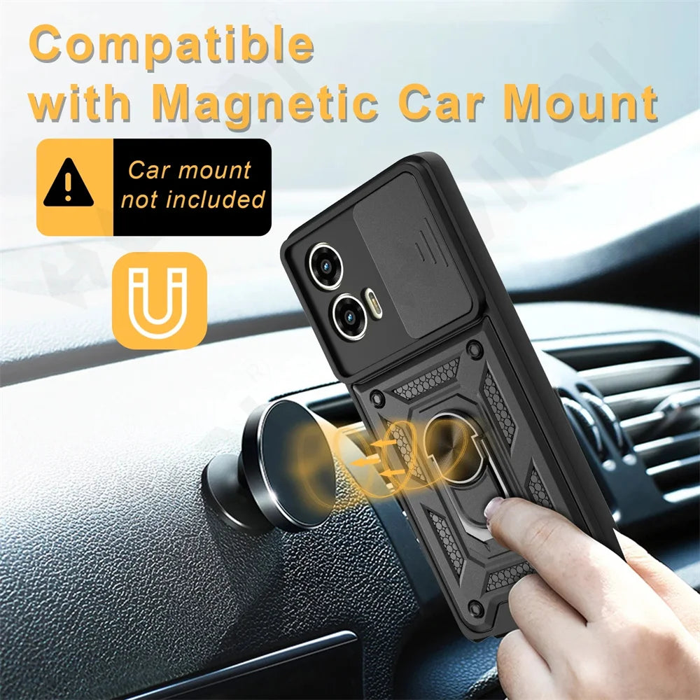 Case For Motorola Moto Edge 50 Pro Fusion 40 Neo G84 G54 4G Pro G34 G53 Camera Lens Cover Phone Case Ring Stand rotate Cover