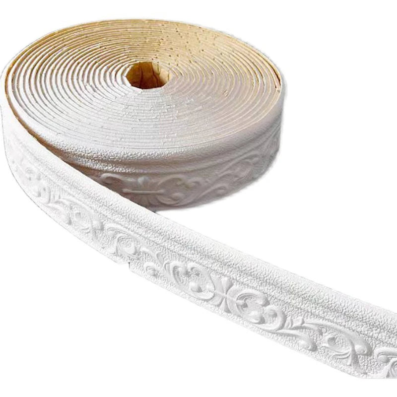 2.3 M Wall Trim Line Wallpaper Skirting Border Waterproof Anti-collision 3D Pattern Stickers Decor Self-adhesive Foam Border