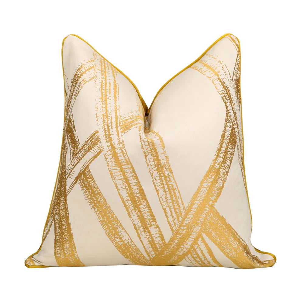Stripe Jacquard Square Cushion Cover, Beige, Grey, Brown, Pillow Covers for Sofa, Car, Living Room, Hot Popular