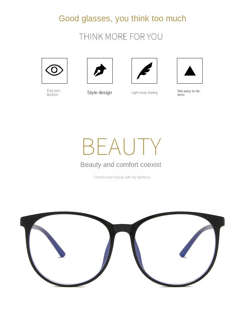 Transparent Computer Glasses Frame Women Men Anti Blue Light Round Eyewear Blocking Glasses Optical Spectacle Eyeglass