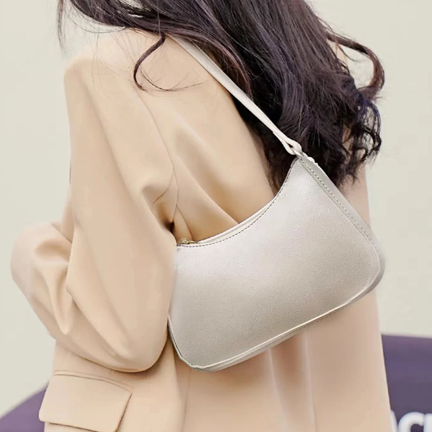 PU New Ladies Fashion Handbag Retro Pure Color Macaron Small Square Bag Hundreds of Shoulder Bags Casual Women's Bags