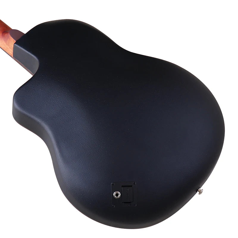 Ovation Model 41 Inch Round Back Electric Acoustic Guitar Cutaway Design 6 Strings Folk Style With Pick Up