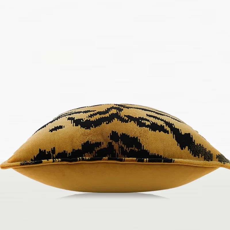 Yellow Tiger Stripe Pillows Luxury Velvet Cushion Case Living Room Decorative Pillow Cover For Sofa Modern Home Decorations