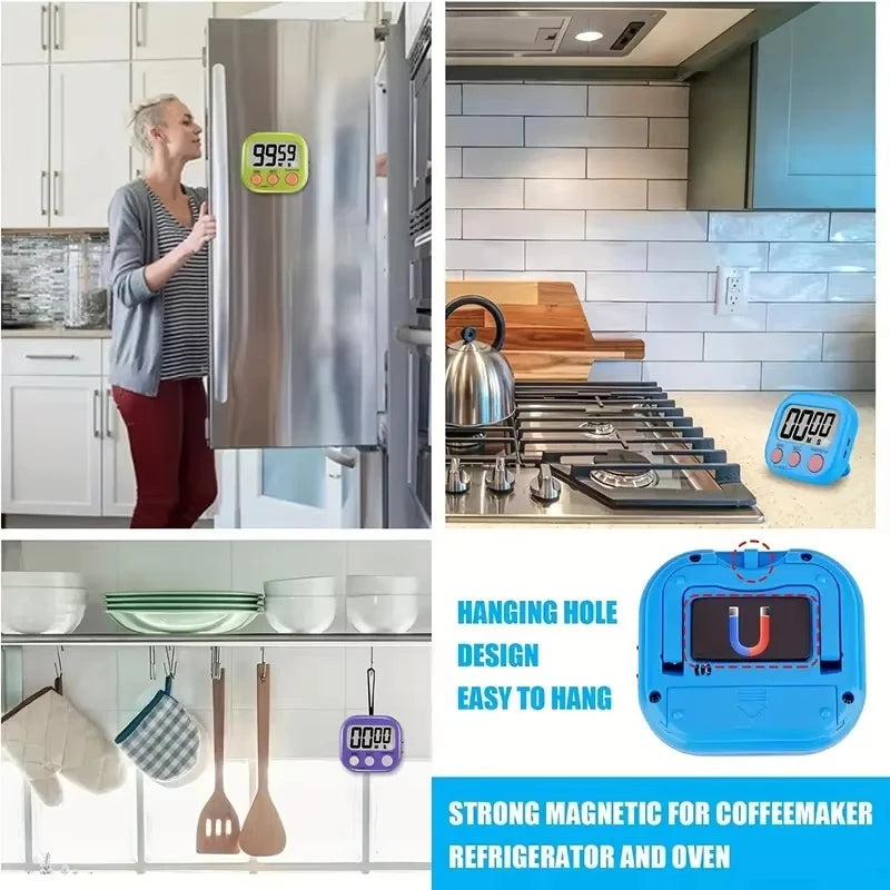 LED Display Counter Alarm Clock Manual Electronic Countdown Sports Magnetic Digital Timer Kitchen Cooking Shower Study Stopwatch