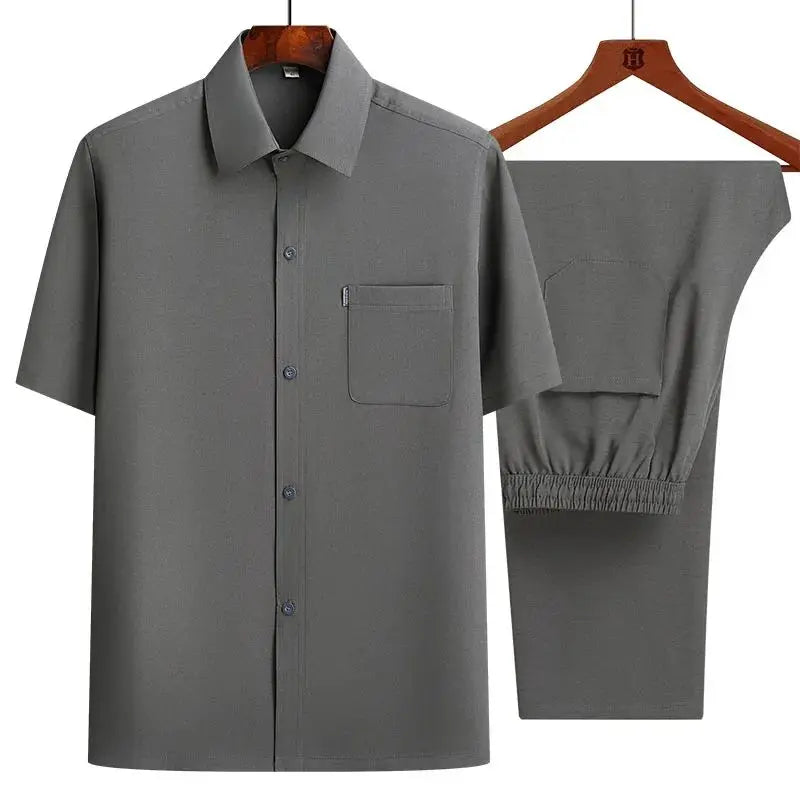 Shirts + Pants 2025 summer 100% Cotton linen Sportswear Men's Casual Sets Male Fashion Chinese style shirts and trousers M-4XL