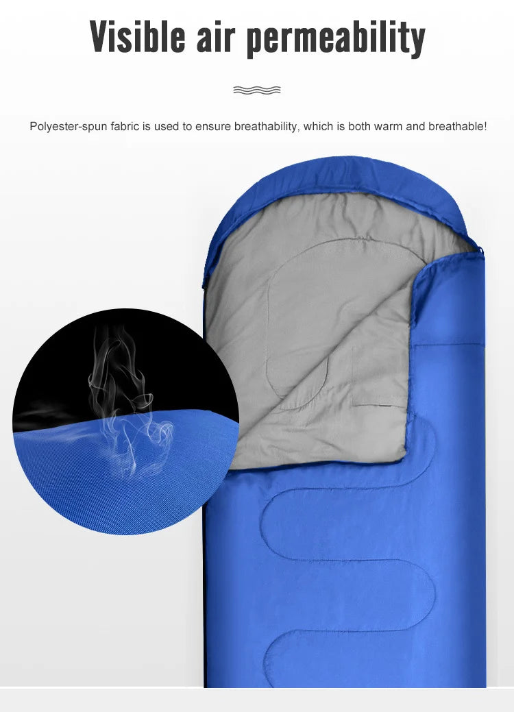 PACOONE Camping Sleeping Bag Lightweight 4 Season Warm Envelope Backpacking Outdoor Mummy Cotton Winter Sleeping Bag