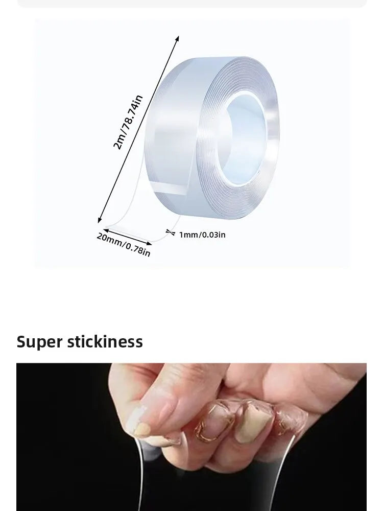 Nano Double Sided Tape Transparent Waterproof Strong Tape Reusable Nano Tape Kitchen Bathroom Home Decoration