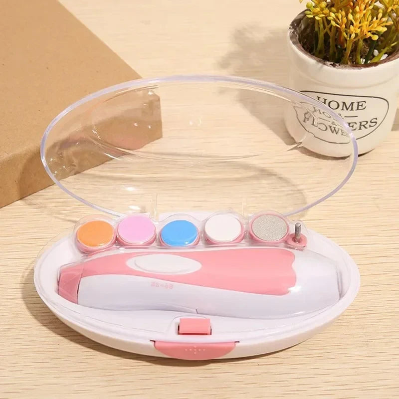 6 in 1 Safety Cutter Clipper for Toes Fingers Baby Nail Trimmer Electric No Sharp Claws Hurt Newborn Nail File Kit Manicure Set