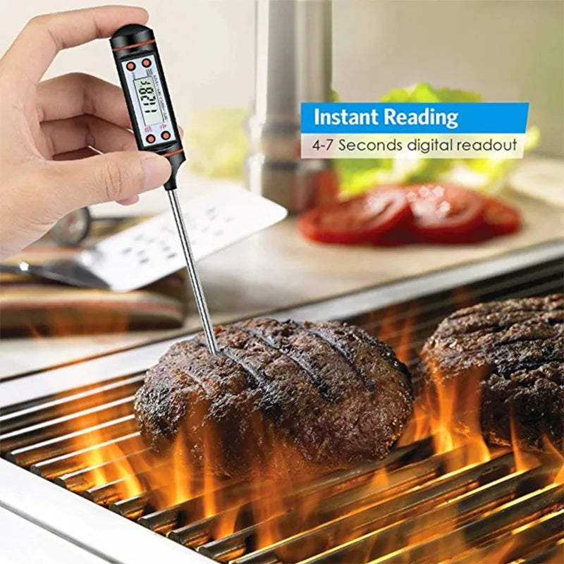 Professional Digital Kitchen Thermometer Barbecue Water Oil Cooking Meat Food Thermometers 304 Stainless Steel Probe Tools