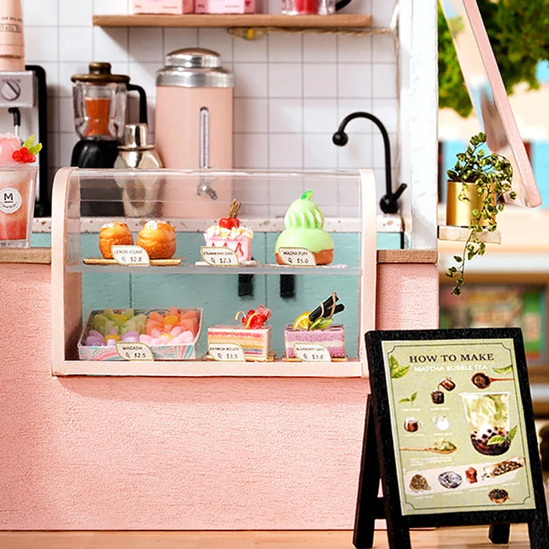 Wooden Miniature Doll House DIY Small House Kit 3D Puzzle Assemble Building Model Home Bedroom Decoration With Furniture Gifts