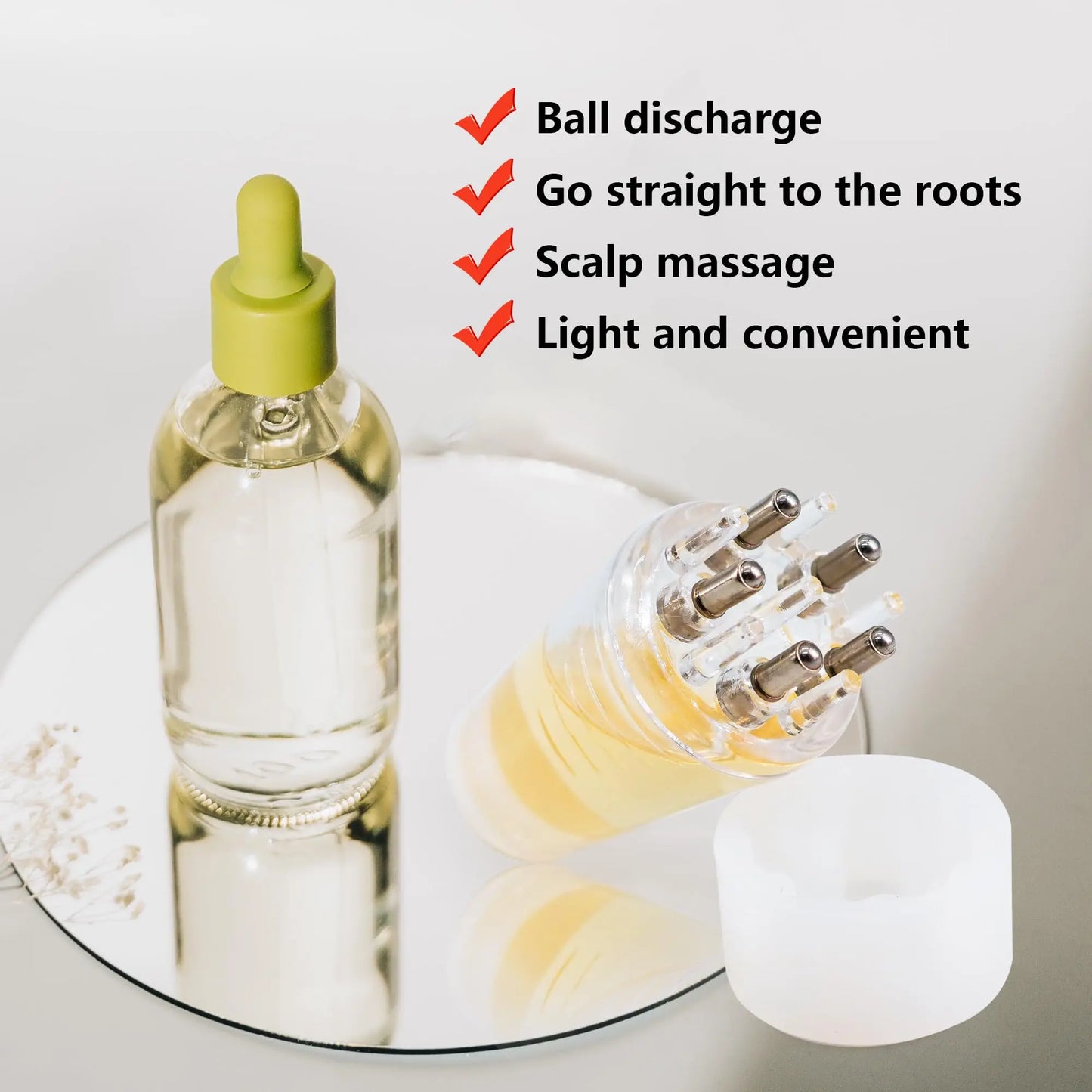 6ml Hair Oil Applicator Scalp Comb Ball Root Comb Applicator Bottle Scalp Massager Hair Growth Suitable for Various Liquids