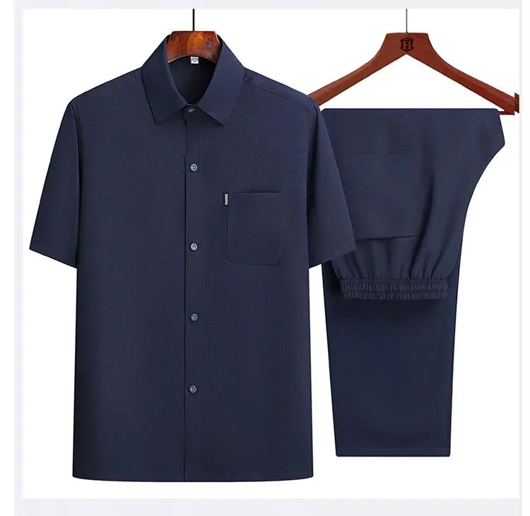 Shirts + Pants 2025 summer 100% Cotton linen Sportswear Men's Casual Sets Male Fashion Chinese style shirts and trousers M-4XL