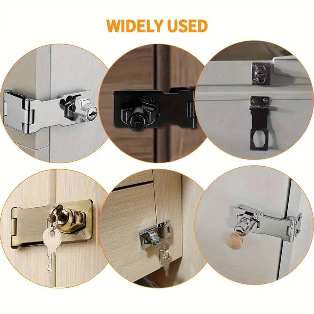 Locking Hasp Heavy Duty Locking Hasp Staple With Keys Padlock Cupboard Shed Garage Lock Office Cabinet Security Lock Hardware
