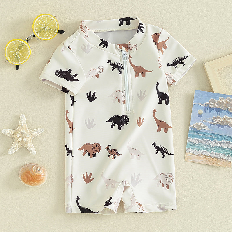 ma&baby 0-3Y Newborn Infant Toddler Baby Boy Girl Swimsuit Dinosaur Coconut Tree Short Sleeve Swimwear Beachwear Bathing Suit
