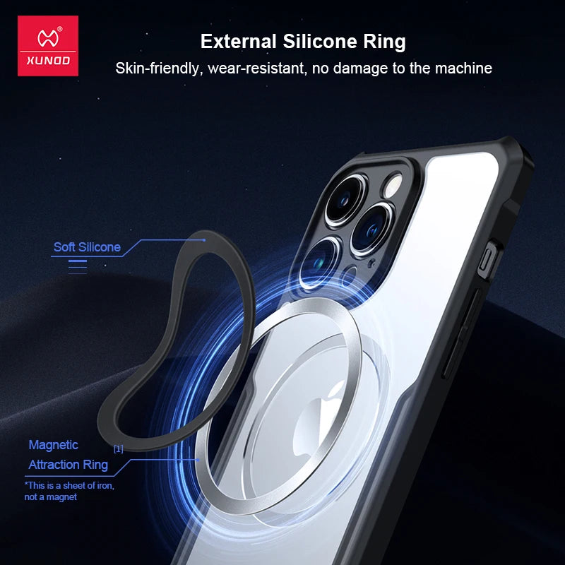 Xundd Magnetic Case For Nubia Red Magic 9 Pro 9S Pro Plus Case,Airbag Shockproof Shell Camera Protection 360 Rotation Stand Case