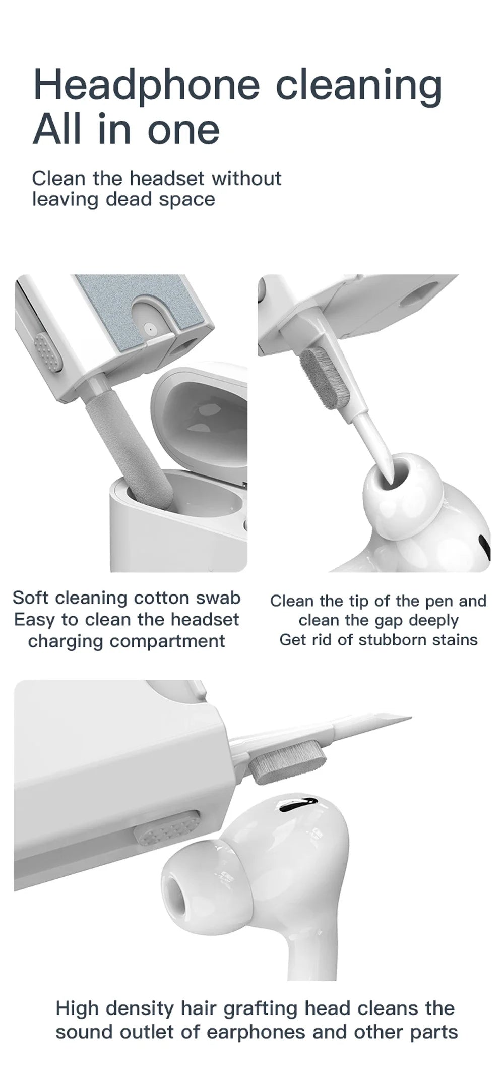 8 In 1 Keyboard Cleaning Kit Earphones Cleaner Brush For AirPods Computer Tablet Laptop TV Screen Mobile Phone Cleaning Tools