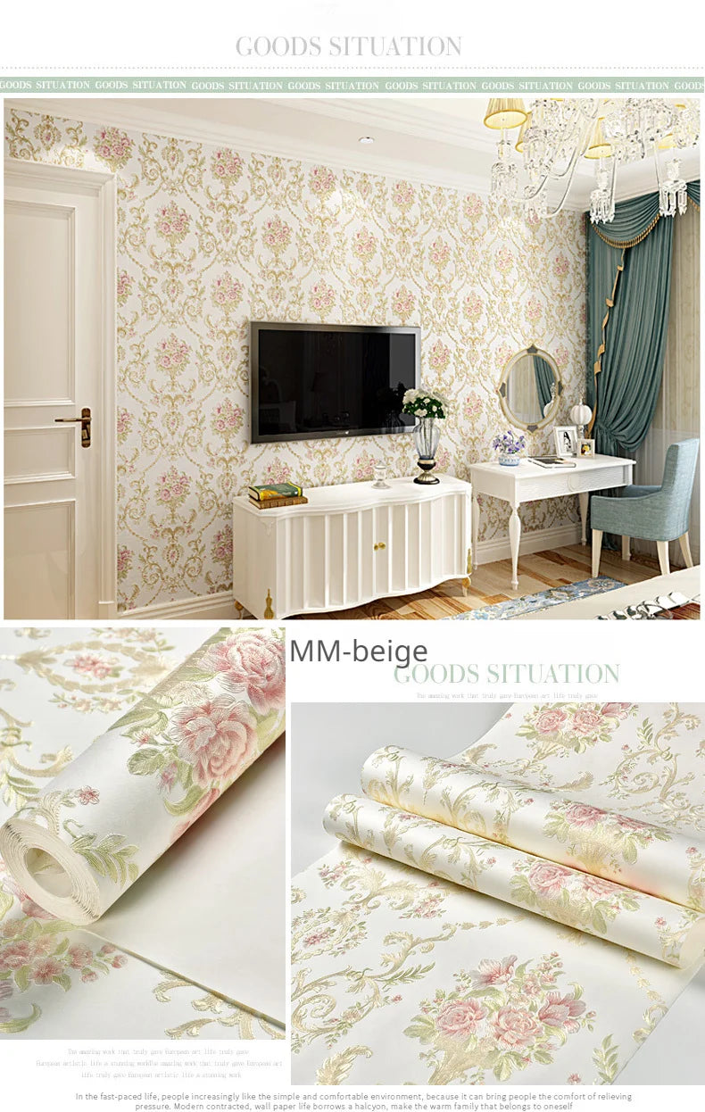 Floral Wallpaper Self-adhesive Warm Girl Bedroom 3d Thickening Wall Decoration Stickers Living Room Restaurant Sofa Background