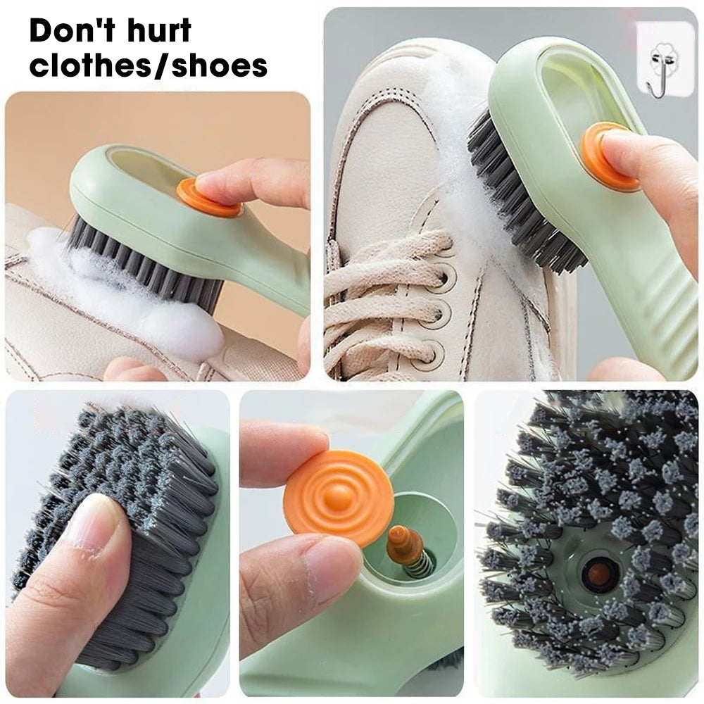 Automatic Liquid Adding Cleaning Brush Gadget Set Multifunctional Liquid Shoe Brush Household Soft Bristle Cleaning Brush Kit