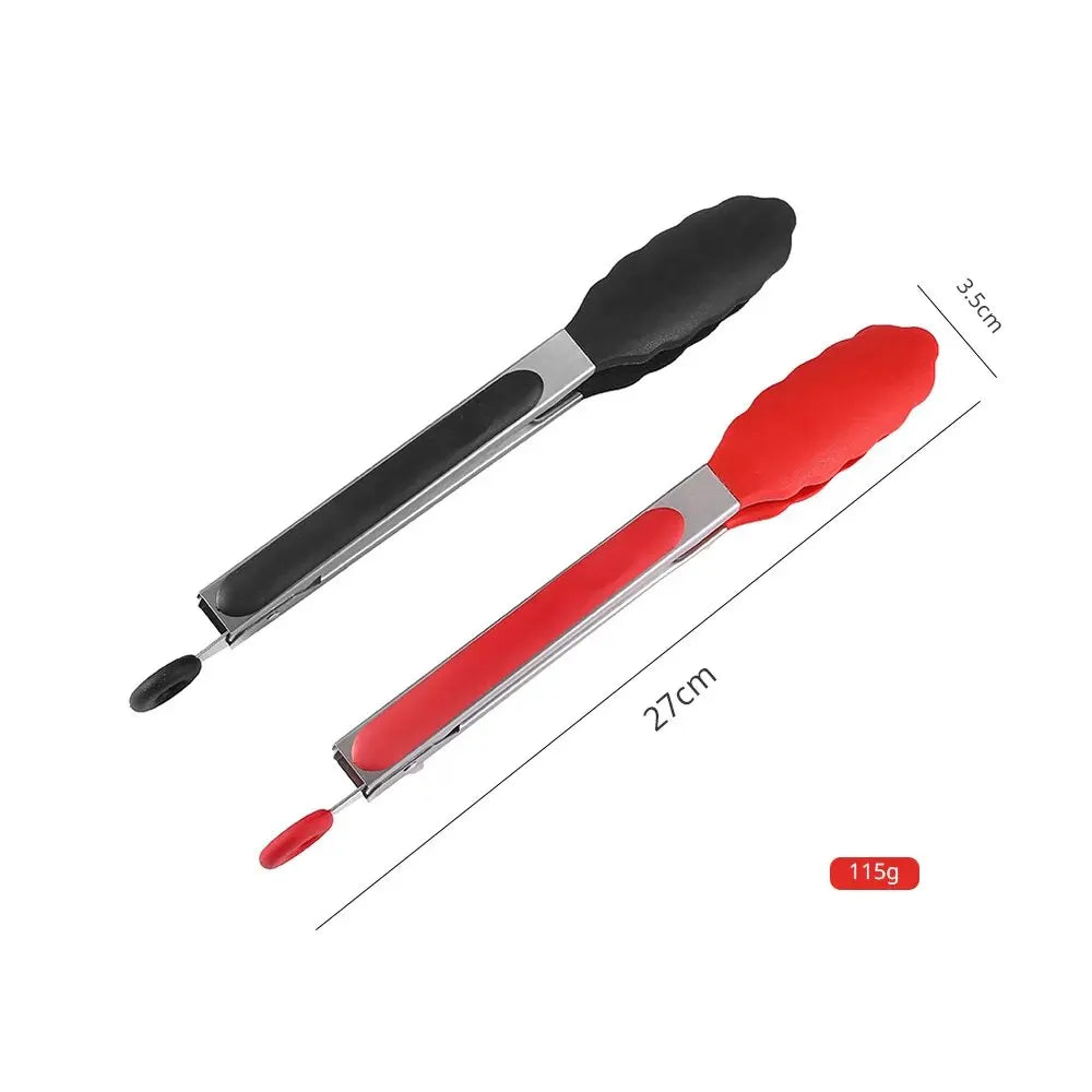 9 Inch Stainless Steel Silicone Food Clip Kitchen Tools Fried Steak Toast Barbecue Tool Food Clip