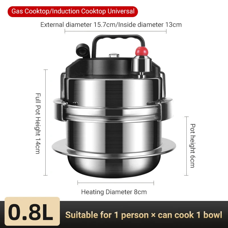 0.8-2L outdoor small pressure cooker camping 304 stainless steel portable kitchen rice cooker cooking tools pressure cooker