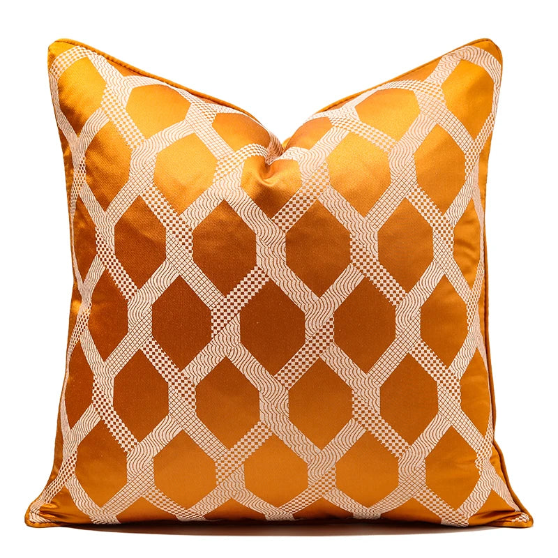 Stripe Jacquard Square Cushion Cover, Beige, Grey, Brown, Pillow Covers for Sofa, Car, Living Room, Hot Popular