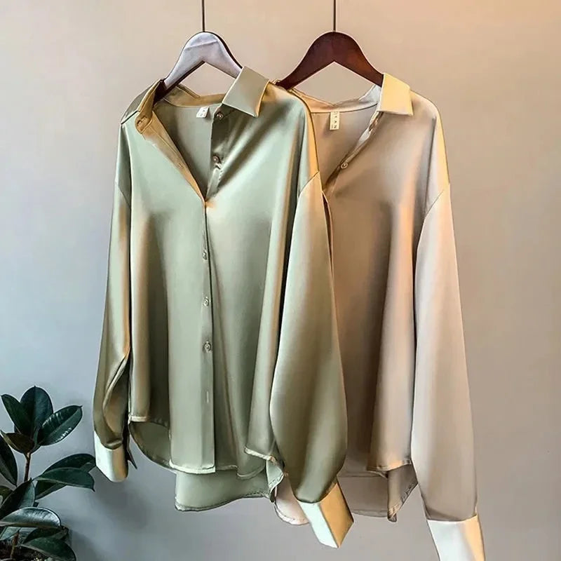 Autumn Fashion Button Up Shirt Spring Vintage Blouse Women White Lady Long Sleeves Female Loose Streetwear Shirts Design Tops