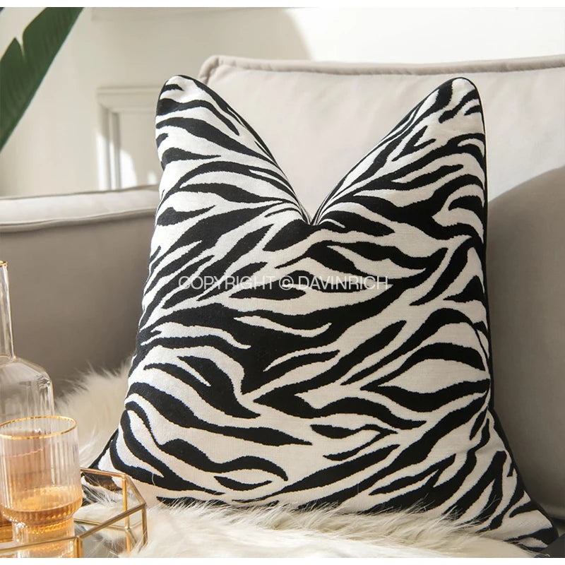 DAVINRICH Leopard Cheetah Dots Pattern Throw Pillow Covers Animal Skin Stripes Accent Cushion Case Modern Mediaeval Home Decor