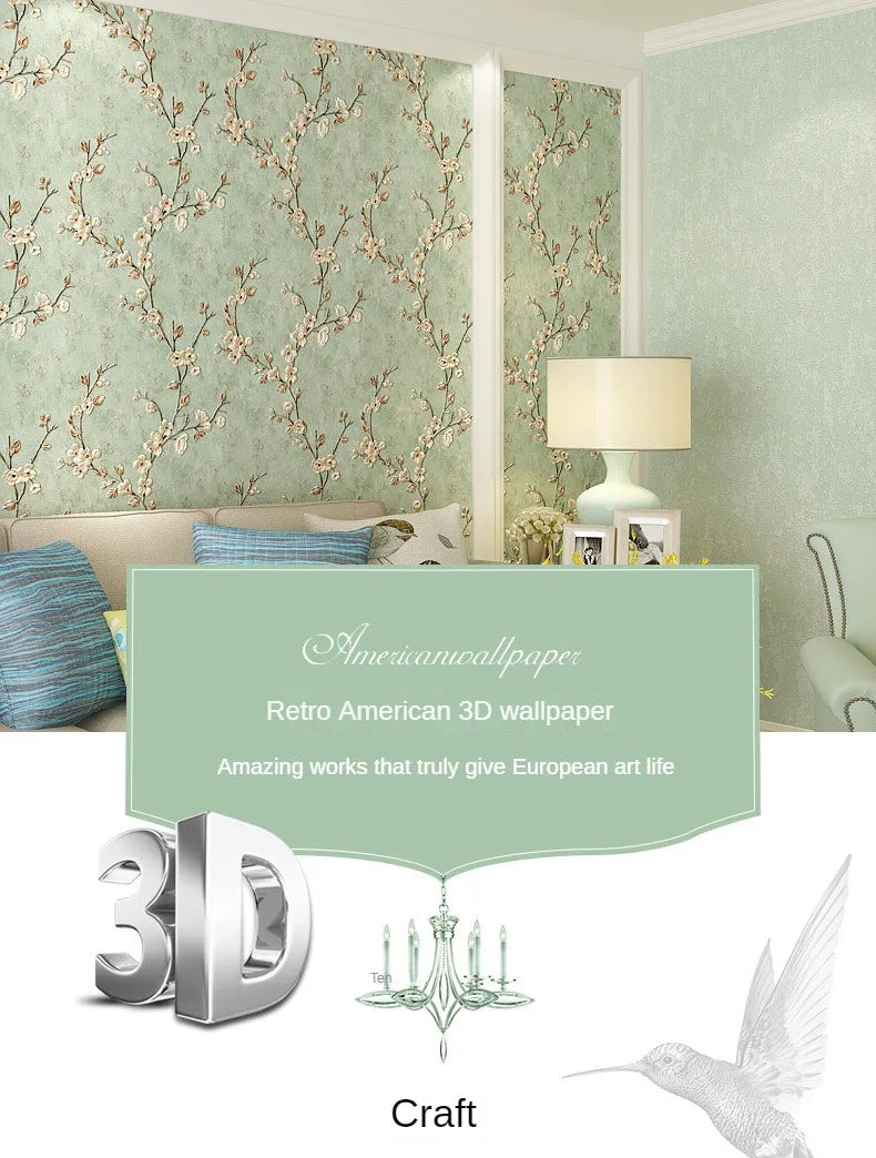 Floral Wallpaper Self-adhesive Warm Girl Bedroom 3d Thickening Wall Decoration Stickers Living Room Restaurant Sofa Background