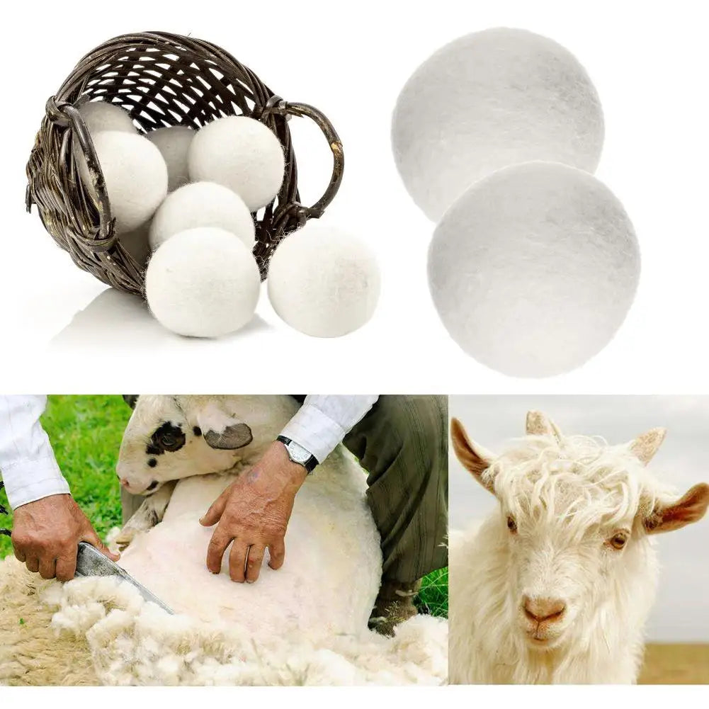 40-100pcs Laundry Balls Wrinkle Releasing Wool Pom-poms No Foam Natural Fabric Softener Handmade Deodorization Clothing Tools