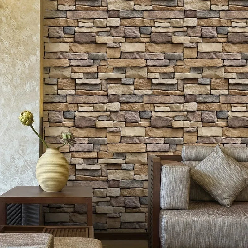 Vinyl Stone Pattern Decor Contact Paper for Home Decor Self Adhesive Waterproof Removable Wallpaper for Living Room Wall Decor