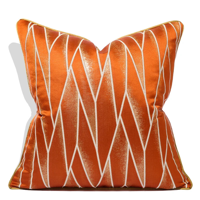 Stripe Jacquard Square Cushion Cover, Beige, Grey, Brown, Pillow Covers for Sofa, Car, Living Room, Hot Popular