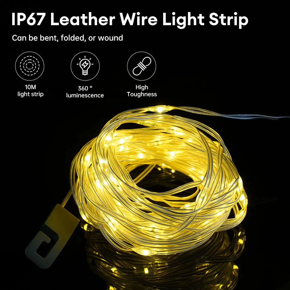 USB Rechargeable Camping Light Outdoor Tent Light XTE LED Flashlight with Magnet Hook 10 Meter Light Strip
