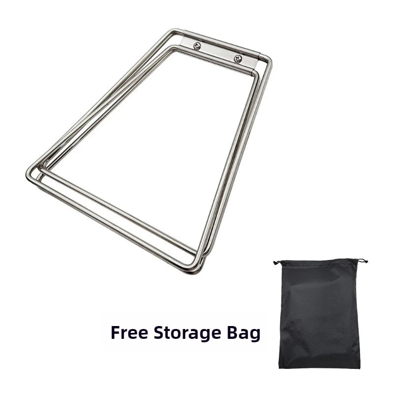 1/5PCS Stainless Steel Bracket Lightweight Foldable Cooler Bracket Camping Non-slip Picnic Barbecue Cooking Ice Bucket Rack