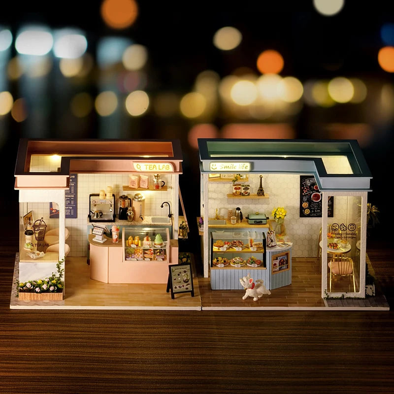 Wooden Miniature Doll House DIY Small House Kit 3D Puzzle Assemble Building Model Home Bedroom Decoration With Furniture Gifts