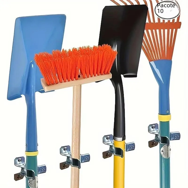 10 Pack Shovel Holder Wall Mount Outdoor Garden Yard Tool Organizer for Garage Shed Organizers and Storage Hooks